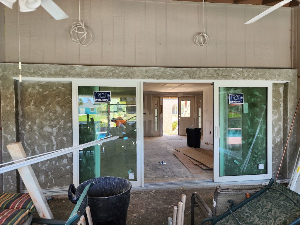 Hurricane impact window installation completed by Build Rite Builders on an Englewood, FL home